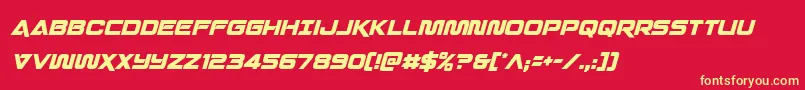 Quarkstormcondital Font – Yellow Fonts on Red Background