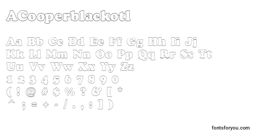 Шрифт ACooperblackotl – алфавит, цифры, специальные символы
