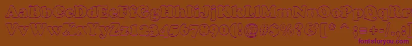 ACooperblackotl Font – Purple Fonts on Brown Background