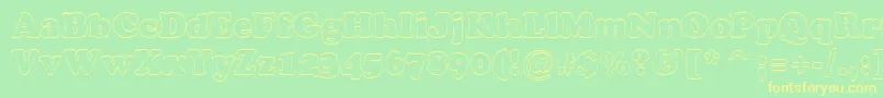 ACooperblackotl Font – Yellow Fonts on Green Background