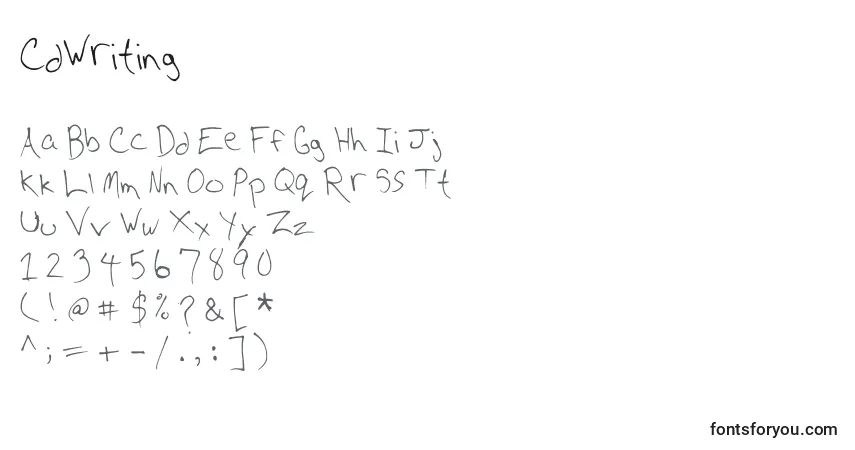 Schriftart CdWriting – Alphabet, Zahlen, spezielle Symbole
