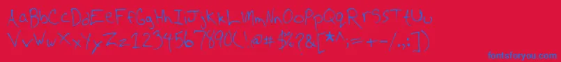 Шрифт CdWriting – синие шрифты на красном фоне