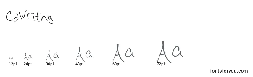 CdWriting Font Sizes