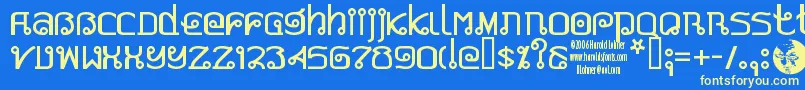 Padthai ffy Font – Yellow Fonts on Blue Background