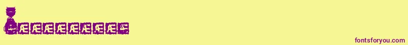Шрифт HeadDingMakerBrk – фиолетовые шрифты на жёлтом фоне