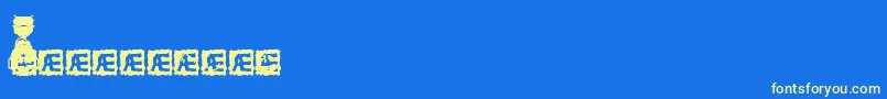 HeadDingMakerBrk Font – Yellow Fonts on Blue Background