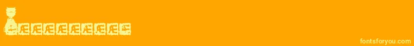 Fonte HeadDingMakerBrk – fontes amarelas em um fundo laranja