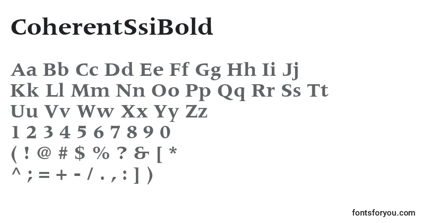 A fonte CoherentSsiBold – alfabeto, números, caracteres especiais