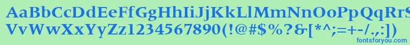 フォントCoherentSsiBold – 青い文字は緑の背景です。