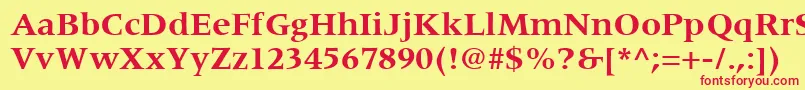 Czcionka CoherentSsiBold – czerwone czcionki na żółtym tle