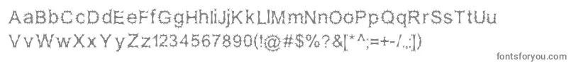 Sataposs-fontti – harmaat kirjasimet valkoisella taustalla