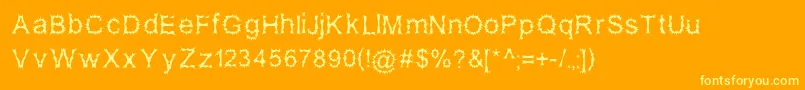 Sataposs Font – Yellow Fonts on Orange Background