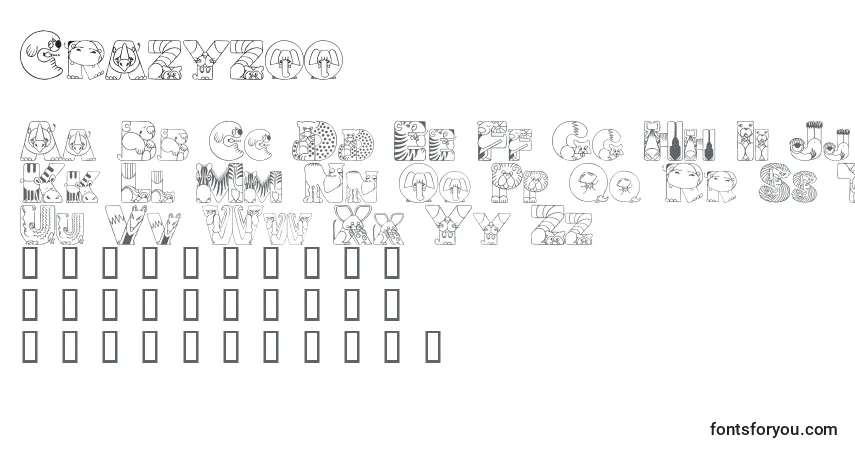Crazyzoo-fontti – aakkoset, numerot, erikoismerkit