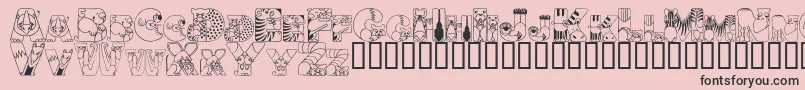 Crazyzooフォントについての詳細 フォントCrazyzoo – ピンクの背景に黒い文字