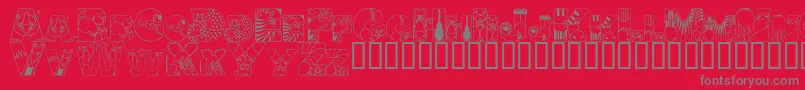 Crazyzoo Font – Gray Fonts on Red Background