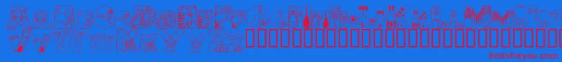 Crazyzoo Font – Red Fonts on Blue Background