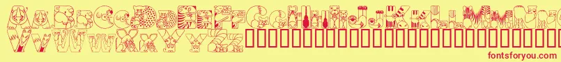Crazyzoo Font – Red Fonts on Yellow Background