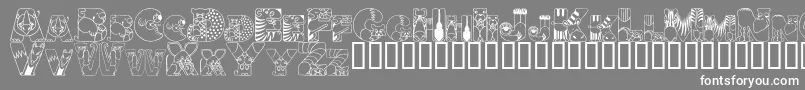 フォントCrazyzoo – 灰色の背景に白い文字
