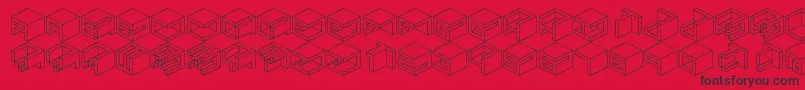 Qbicle1-Schriftart – Schwarze Schriften auf rotem Hintergrund