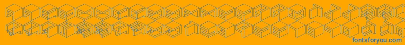 Qbicle1 Font – Blue Fonts on Orange Background