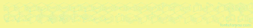 フォントQbicle1 – 黄色い背景に緑の文字