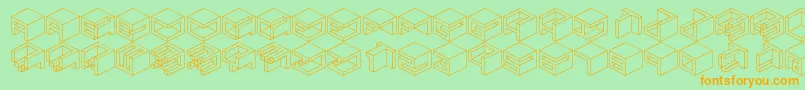 Qbicle1 Font – Orange Fonts on Green Background