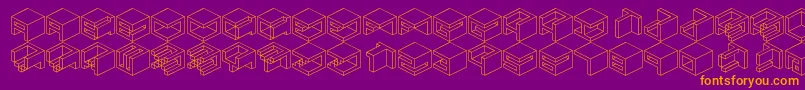 Fonte Qbicle1 – fontes laranjas em um fundo violeta