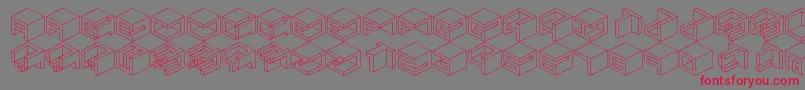 フォントQbicle1 – 赤い文字の灰色の背景