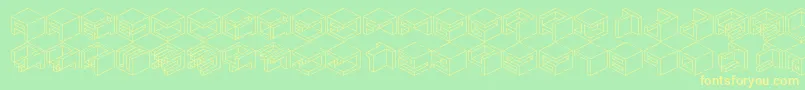 Qbicle1 Font – Yellow Fonts on Green Background