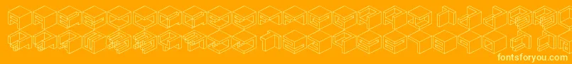 Шрифт Qbicle1 – жёлтые шрифты на оранжевом фоне