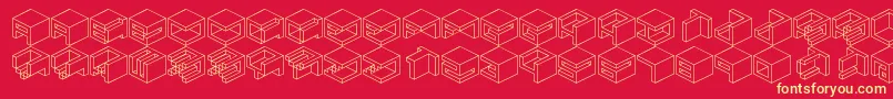 フォントQbicle1 – 黄色の文字、赤い背景