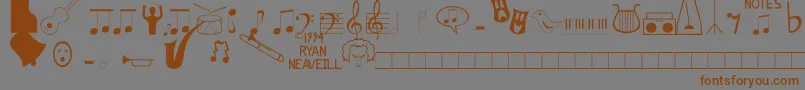 Music Fun Font – Brown Fonts on Gray Background