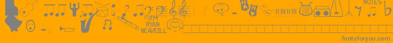 Music Fun Font – Gray Fonts on Orange Background