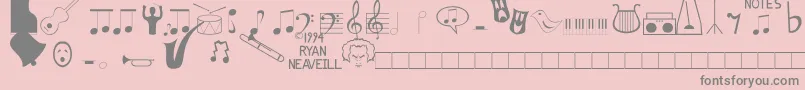 Music Fun Font – Gray Fonts on Pink Background