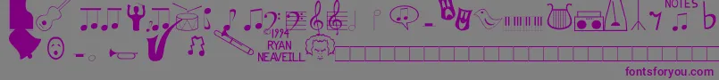 Music Fun Font – Purple Fonts on Gray Background