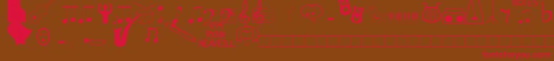 Music Fun Font – Red Fonts on Brown Background