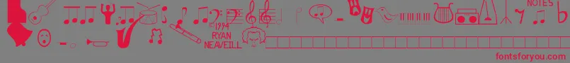 Шрифт Music Fun – красные шрифты на сером фоне