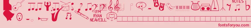 fuente Music Fun – Fuentes Rojas Sobre Fondo Rosa