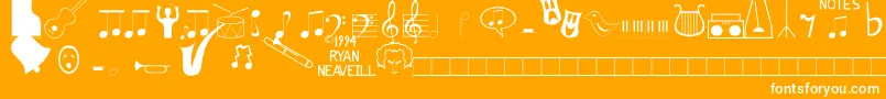 Music Fun Font – White Fonts on Orange Background