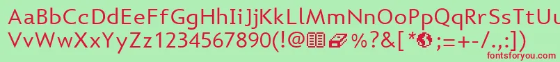 Hestta Font – Red Fonts on Green Background