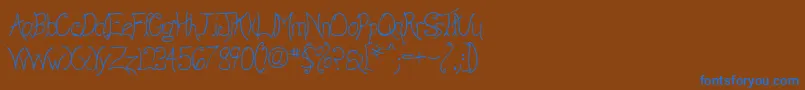 AnywayLight Font – Blue Fonts on Brown Background