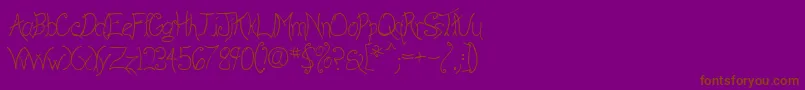 AnywayLight Font – Brown Fonts on Purple Background