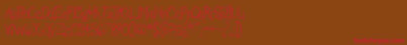 AnywayLight-Schriftart – Rote Schriften auf braunem Hintergrund