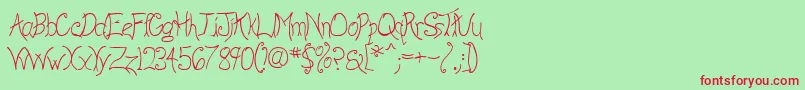 AnywayLight Font – Red Fonts on Green Background