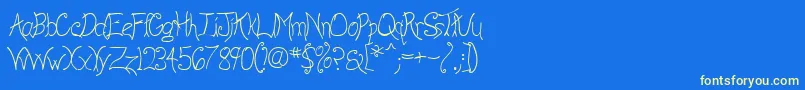 AnywayLight Font – Yellow Fonts on Blue Background