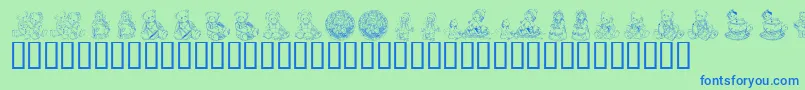 Шрифт KrAdorableTeddies – синие шрифты на зелёном фоне