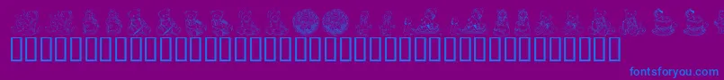 KrAdorableTeddies Font – Blue Fonts on Purple Background