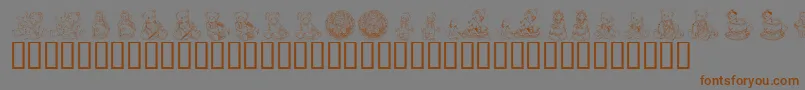 KrAdorableTeddies Font – Brown Fonts on Gray Background