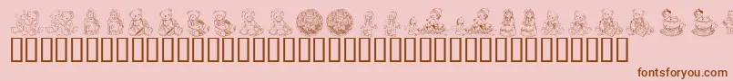 KrAdorableTeddies Font – Brown Fonts on Pink Background