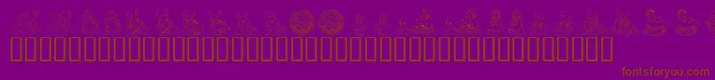 Fonte KrAdorableTeddies – fontes marrons em um fundo roxo